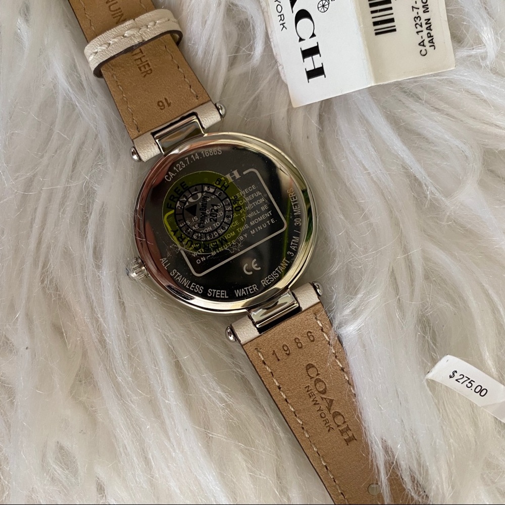 Coach woman park chalk leather 34mm watch - Picture 6 of 13